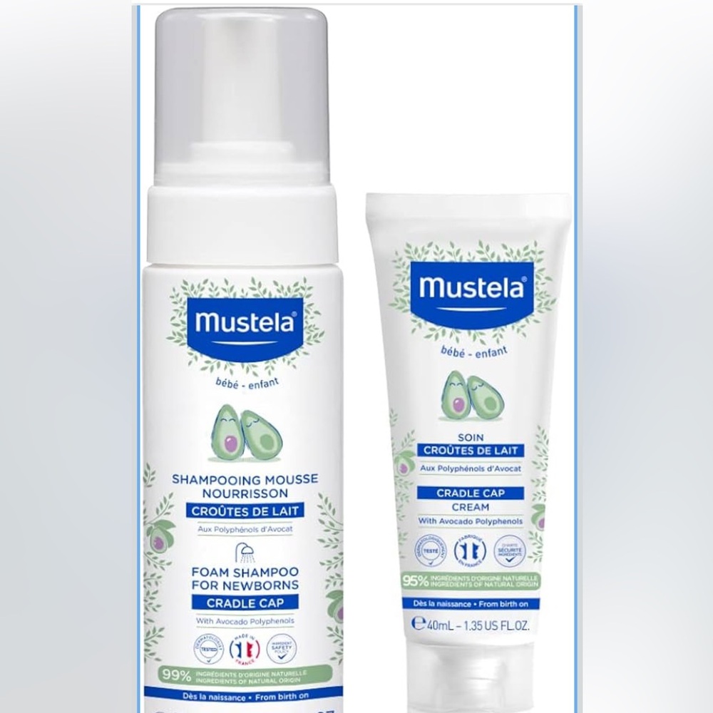 New Mustela Cradle Cap Fragrance-Free Baby Shampoo & Cream for Baby & Newborn